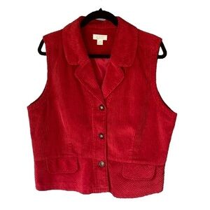 *Red Fall Corduroy Button Vest Size XL
